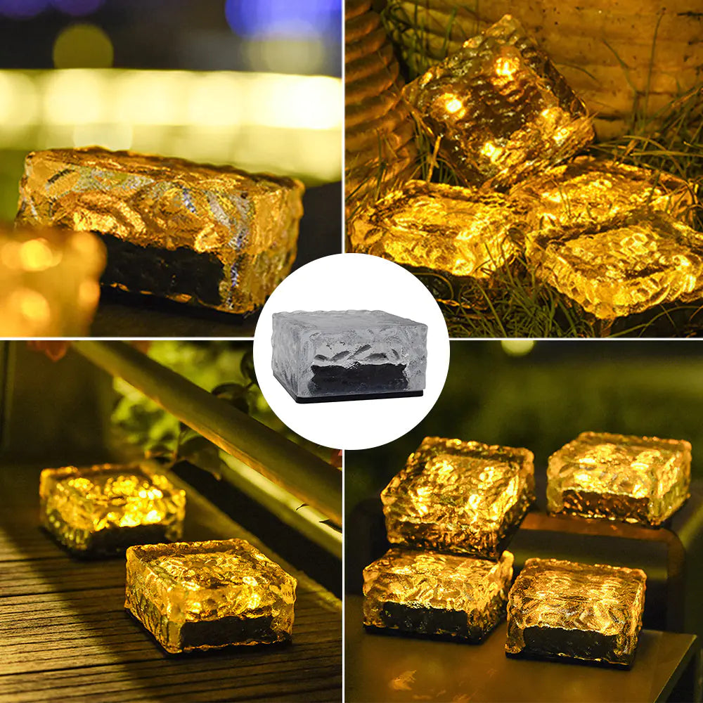 Solar LED Ice Cube Pathway Light for Outdoor Decoration