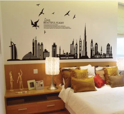 Creative DIY Self-Adhesive Cityscape Wall Stickers