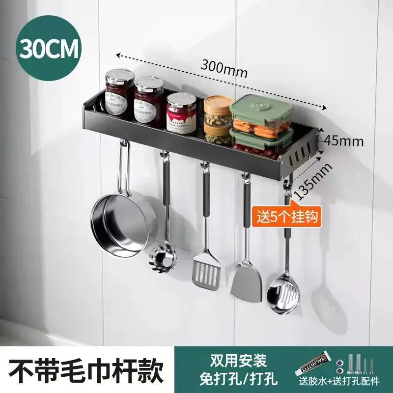 Wall-Mounted Multi-Function Kitchen Storage Rack