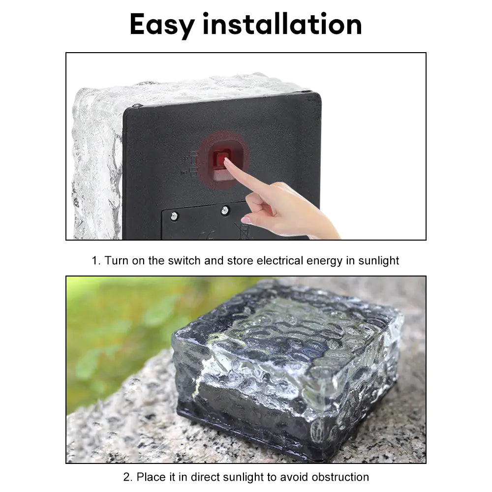 Solar LED Ice Cube Pathway Light for Outdoor Decoration