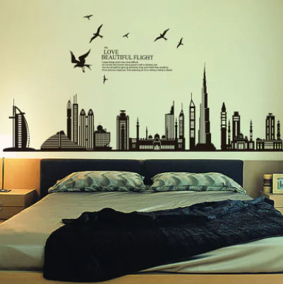 Creative DIY Self-Adhesive Cityscape Wall Stickers