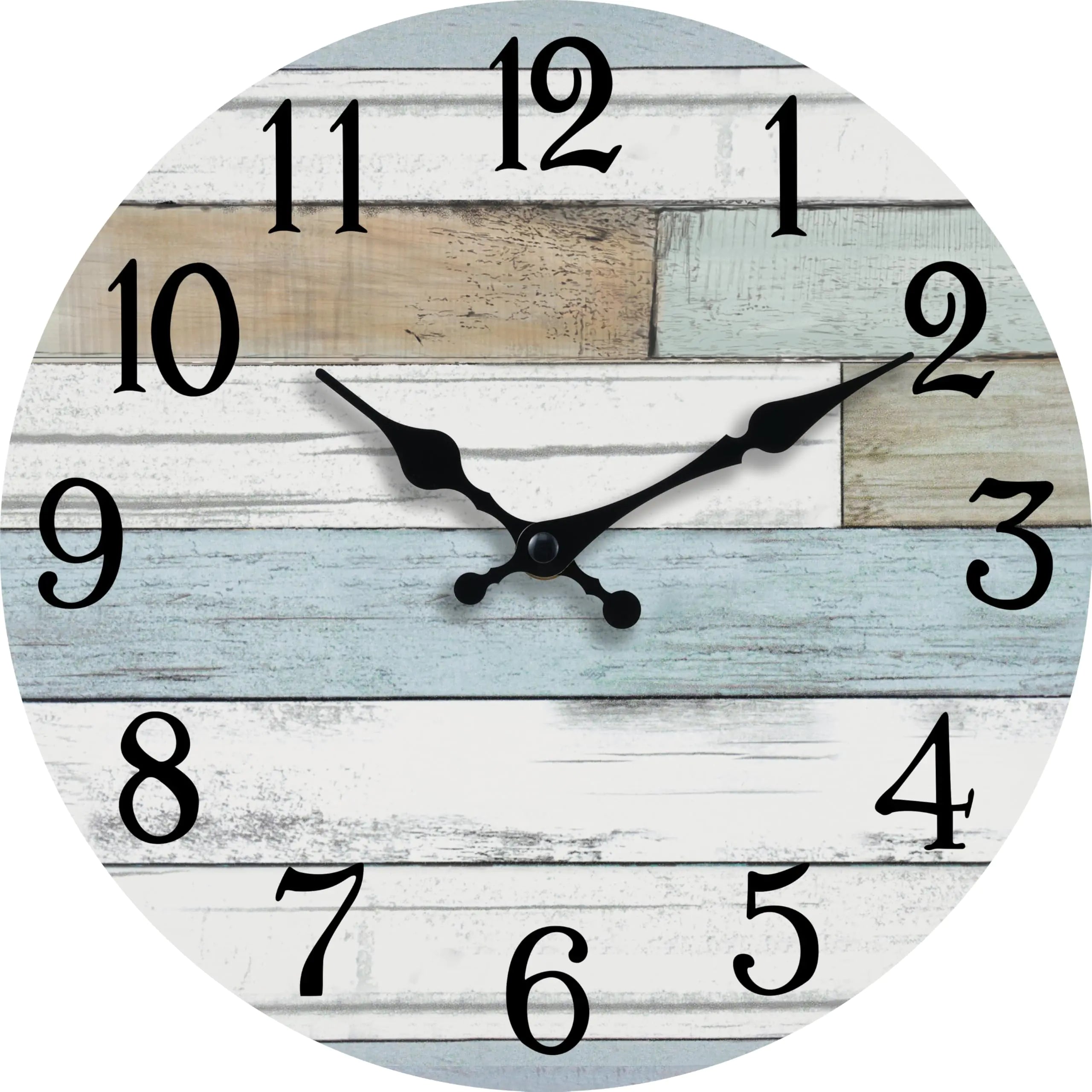 KECYET Wall Clock 14 Inch Silent Non Ticking Wall Clocks Battery Operated Coastal Design Country Rustic Retro Decorative for Bathroom Kitchen Living Room(14 Inch)